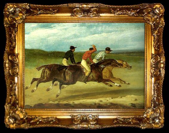 framed  charles emile callande course de chevaux montes, ta009-2